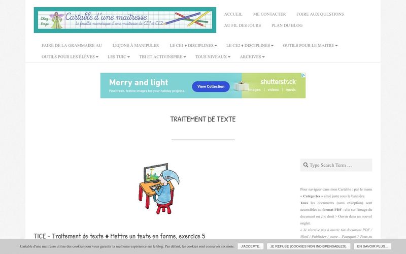 Cartable d'une maitresse : traitement de texte